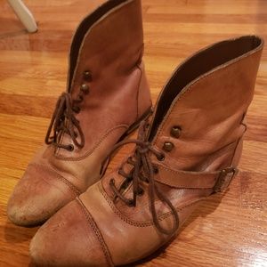 Tan leather booties (Deena and Ozzy)